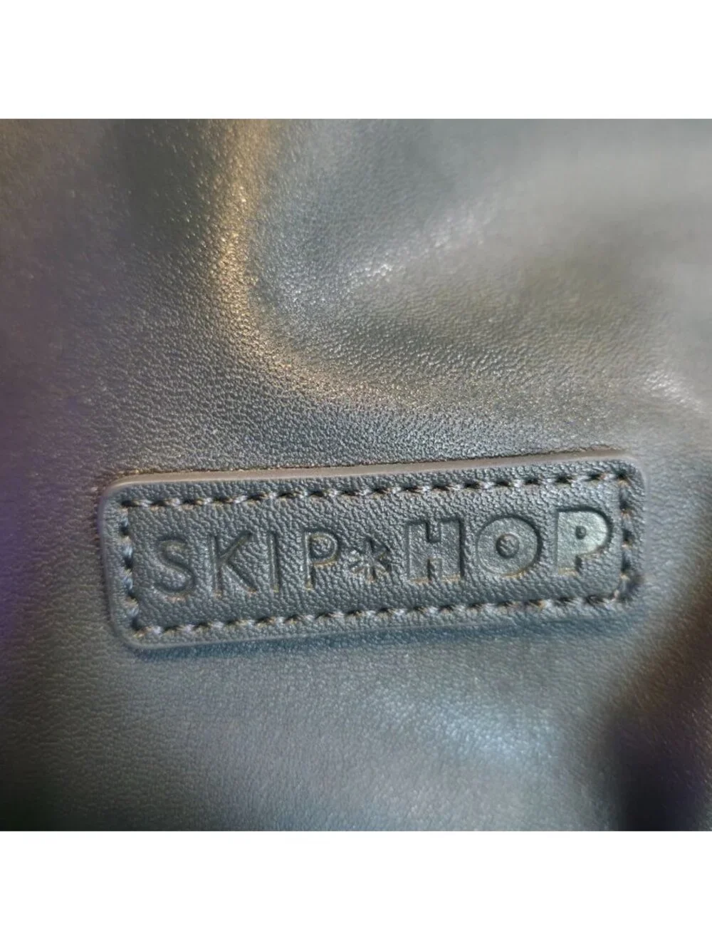 Skip Hop Greenwich Simply Chic Black Vegan Leather Diaper Baby Bag Travel Tote